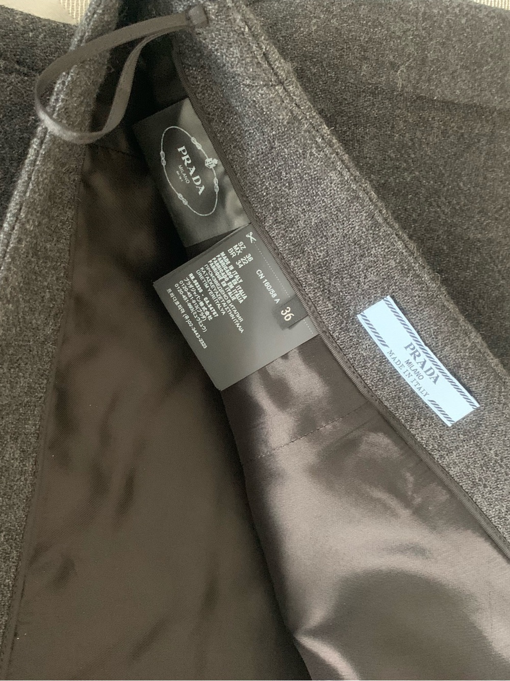 Prada Charcoal Gray A-Line Flared Panel Skirt - Picture 5 of 5